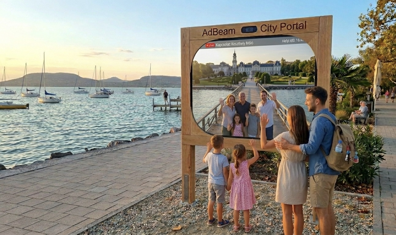 AdBeam City Portal: élő videókapcsolat két város kijelzője között