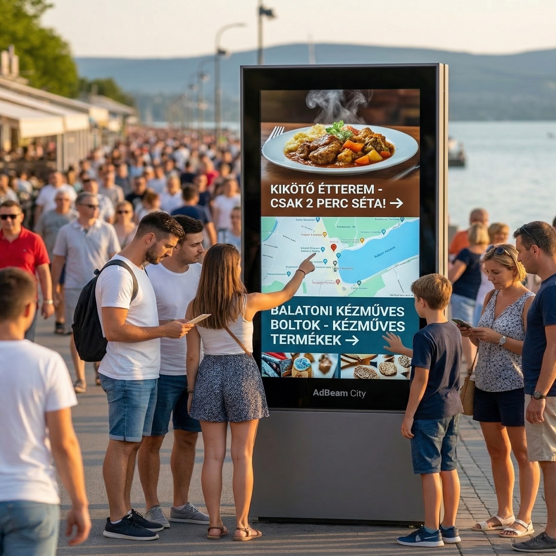 Digitális közinformációs kijelző és városi kommunikáció